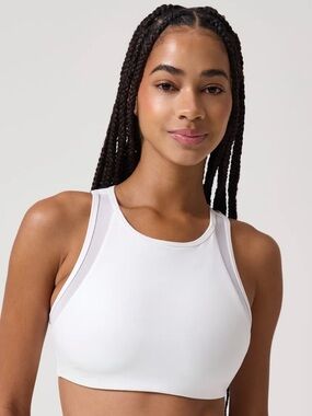 Spiritual Gangster High-Neck Sports Bra in White